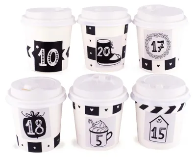 Adventskalender zum Befüllen, 24 Becher, DIY-Bastelset