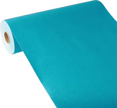 Produktbild von PAPSTAR Tischläufer, stoffähnlich, PV-Tissue Mix "ROYAL Collection" 24 m x 40 cm türkis | Schrumpffolie (1 Rolle)