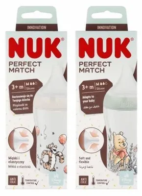 NUK Perfect Match Babyflasche 260 ml, Winnie Puuh und Tigger, ab Geburt