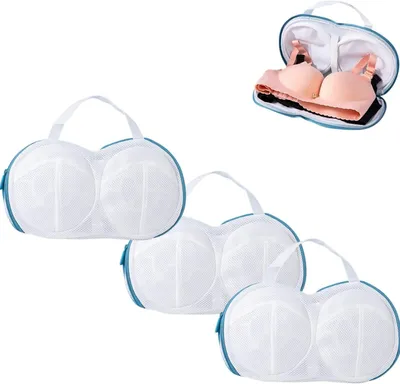 Produktbild von Wäschenetz BH 3 Stück, Polyester Waschbeutel mit Reißverschluss, Für Feinwäsche und Dessous