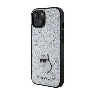Immagine prodotto di Karl Lagerfeld Klhcp15Sgcnpsg Iphone 15 / 14 / 13 6.1 Srebrny/Argento Custodia rigida fissa Glitter Choupette Logo Metallo Pin