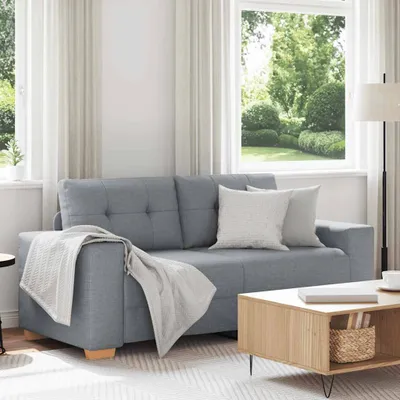 Produktbild von ZMH Zweisitzer-Sofa Hellgrau 140 cm Stoff