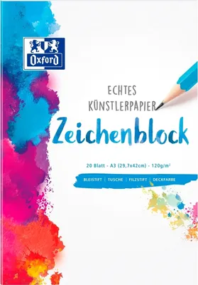 Produktbild von Zeichenblock A3 blanko 120g/qm 20 Blatt Packung mit 10 Stück
