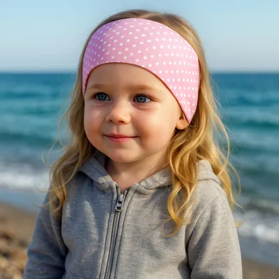 Imagen del producto de Diadema elástica para niñas, 30 cm, color rosa/blanco, ideal para el uso diario
