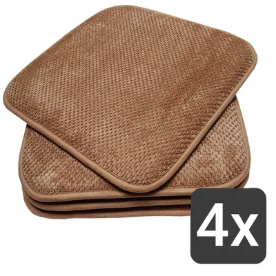 Produktbild von Komfortable & praktische Gel-Kissen 40x40 - Stuhlkissen mit modernem Memory-Schaumstoff - gepolsterte Sitzkissen Out- und Indoor Gartenkissen Stuhlauflage rutschfest , Farbe:Braun;Set:4er