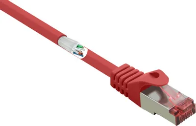 Immagine prodotto di Renkforce RF-5372564 Cavo di rete RJ45, cavo patch CAT 6 S/FTP 10,00 m rosso con protezione naso a scatto, contatti spina placcati oro, ritardante di fiamma 1 pz