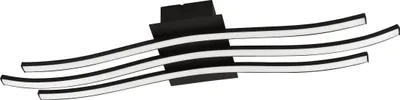 Produktbild von EGLO LED Deckenleuchte Roncade 1, Wandlampe, Deckenlampe aus Aluminium, Stahl in Schwarz und Kunststoff in Weiß, Wohnzimmerlampe, warmweiß, L 65 cm