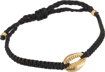 Produktbild von Perlenarmband, Makramee Armband Kauri Muschel - Schwarz, Baumwollfäden,Glasperlen, Armreifen & Armbänder Modeschmuck