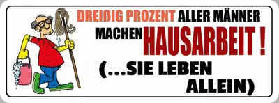 Produktbild von vianmo Holzschild 10x27 cm 30% aller Männer machen Hausarbeit