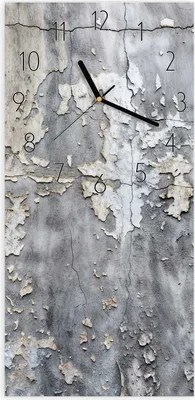 Produktbild von Wanduhr aus Glas mit Motiv Abblätternde Wand- 30 x 60 cm - inkl. Aufhängesystem