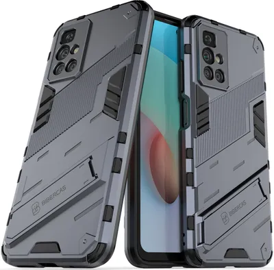 Produktbild von Armor Hülle für Xiaomi Redmi 10, Hybrid PC TPU Bumper Stoßfestes Schutzhülle mit Standfunktion Grau
