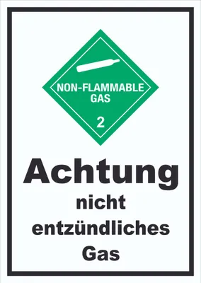 Produktbild von Schild nicht entzündliches Gas non-flammable hochkant A3 (297x420mm)