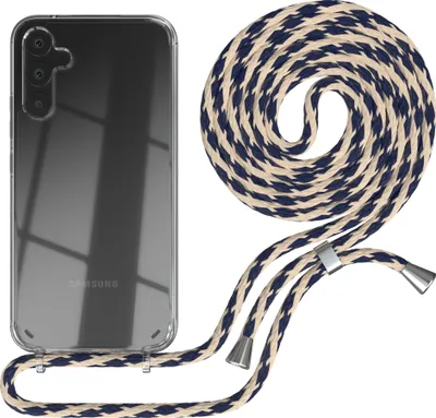 Produktbild von EAZY CASE Handykette kompatibel mit Samsung Galaxy A34, Handyhülle mit Umhängeband, Handykordel, Schutzhülle Clear, Band in Beige