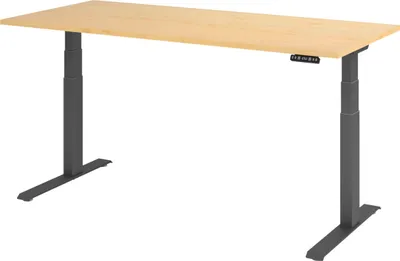Produktbild von bümö Schreibtisch elektrisch XDKB - Nachbildung Ahorn, Gestell: Graphit, Größe:  180 x 80 cm