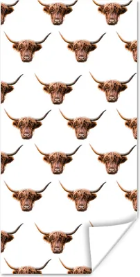 Produktbild von MuchoWow® Poster Schottischer Highlander - Kuh - Muster 20x40 cm - Plakat - Foto