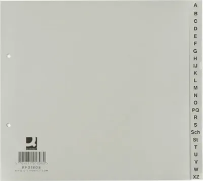 Image de Q-Connect® KF01808 Répertoire - A - Z, PP, sans index, A4, 21 cm de haut, 24 feuilles, gris