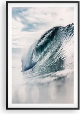 Produktbild von Gerahmtes Poster - Schwarzer Rahmen - Welle Meer Ozean - 61x91,5 cm - Wand Bild - Wanddeko - Wandbilder - Kunstposter - Wandposter - Bilderrahmen - Bilder - Kunstdruck Wanddekoration - P2BPA61x91-4516