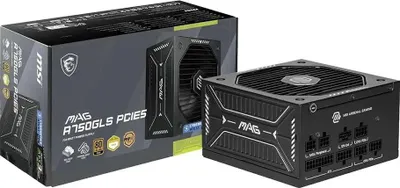 Produktbild von MSI MAG A750GLS PCIE5, 750 W, 100 - 240 V, 1650 W, 50/60 Hz, Aktiv, 100 W