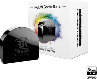 Produktbild von Fibaro RGBW Controller 2, Kabellos, Z-Wave, Schwarz, 868.4 MHz, 50 m, RF Wireless