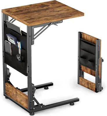 Obrázok produktu pre Odkladací stolík 30x40x64.5 cm, hnedá, kovový rám, do obývačky