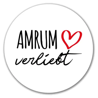 Produktbild von Huuraa Aufkleber Amrum verliebt 10cm rund Sticker Geschenkidee