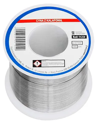 Obrázok produktu pre Cín s kalafúnou Ø0,7mm 250g SW0,7/250 (Sn60/Pb40)