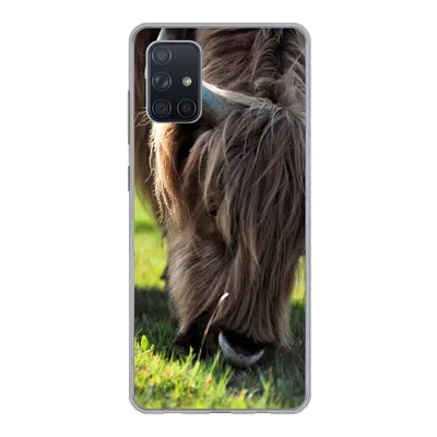 Produktbild von MuchoWow® Handyhülle Schutzhülle Hülle für Samsung Galaxy A51 5G Schottischer Highlander - Hörner - Sonne Silikon Softcase Handy Hülle - Abbildung