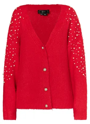 Immagine prodotto di Giacca da donna NAEMI, lavorata a maglia, colore rosso, taglia XS/S