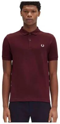 Produktbild von Fred Perry Polo normale Passform bordeaux einfarbig Baumwolle