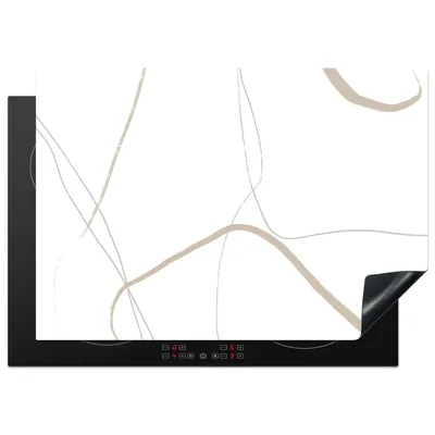 Produktbild von KitchenYeah© Herdabdeckplatte Abstrakt - Minimalismus - Linienkunst , 75x52cm, Küche Deko, Glaskeramikkochfeld Herdabdeckung, Abdeckplatte fùr Kochfeld