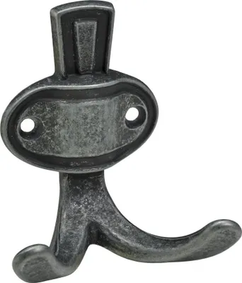 Produktbild von Hettich Mantelhaken 7,6 x 6,8 x 4,5 cm brüniert silber - 1 Stück