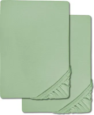 Produktbild von Spannbettlaken Microfaser Interlock-Jersey grün 140 x 190 - 160 x 200 cm Doppelpack