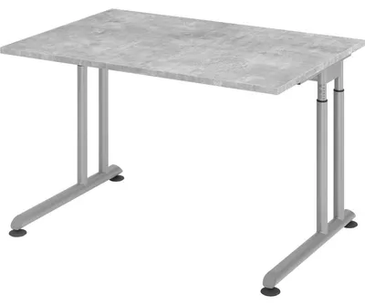 Produktbild von Schreibtisch C-Fuß 120x80cm Beton/Silber