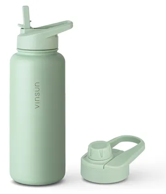 Produktbild von Trinkflasche Edelstahl 1L Thermoflasche Sport Flasche Isolierflasche grün Vinsun