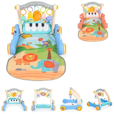 Produktbild von Moni Lauflernwagen 2 in 1 Piano HE0637 Krabbeldecke, Spielbogen, Activitycenter blau