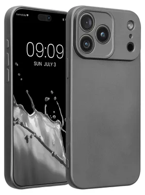 Produktbild von kwmobile Handyhülle für Apple iPhone 17 Pro Max Hülle - weiche Silikon Case metallisch schimmernd - Schutzhülle Cover - Metallic Grau