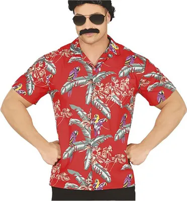 Produktbild von Guirca Hawaiihemd Mit Papageien Herrenkostüm Rot M Rot M