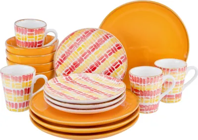 Produktbild von CreaTable, 22893, Marbella Orange, Kombiservice 16-tlg, Steingut