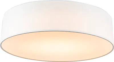 Produktbild von Qazqa led Modern Stoff Deckenleuchte, Deckenlampe - Drum Led - Weiß, Rund, 2700K, warmweiß, 40cm, Ideal als Bürolampe, Flur, Schlafzimmerlampe und Wohnzimmerlampe
