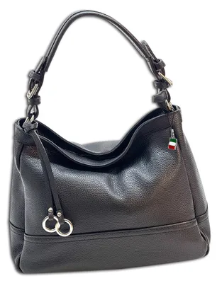 Image de Sac à bandoulière pour femme Florence, en cuir noir, dimensions 14 x 38 x 26 cm, OTF165S1