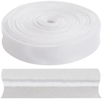Biasband 9 m x 12 mm, Polyester, Weiß