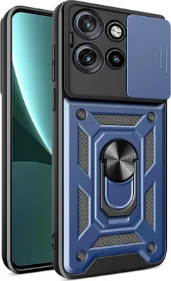 Produktbild von Motorola Edge 50 Neo Hülle - Coverup Armor Ring Ständer Back Cover mit Kamera Schutz - Blau