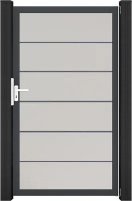 Produktbild von GroJa BasicLine PVC Stecksystem Premium Universal Einzeltor mit Anthrazitrahmen weiss