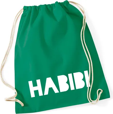 Produktbild von Huuraa Turnbeutel Habibi Schatz Freund 12 Liter Kelly Green Baumwolle Rucksack Geschenkidee