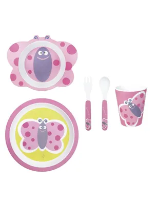 Produktbild von 5-teiliges Melamin-Schmetterlings-Babyset
