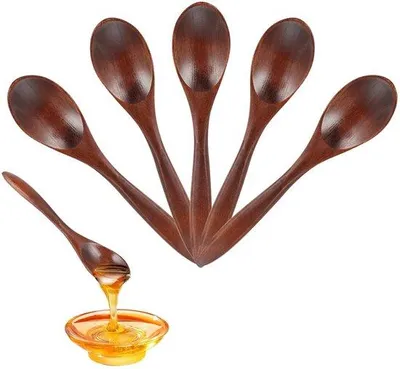Produktbild von Kleine Holzlöffel 14,5 cm braun handgemacht für Tee Kaffee