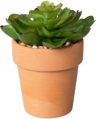 Produktbild von artplants.de Deko Sukkulenten Gesteck VESFE im Tontopf, 6 Stück, grün, 8-10cm - Künstliches Gesteck