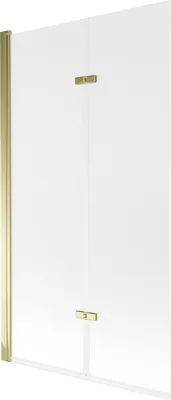 Obrázek produktu pro Mexen Castor vanová zástěna 2 křídla 100 x 150 cm, Vzor jinovatky, Zlatá - 892-100-002-50-30