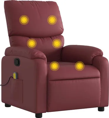 Produktbild von vidaXL Massagesessel Weinrot Kunstleder