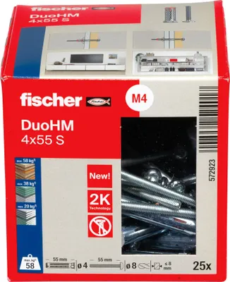 Obrázok produktu pre fischer Hohlraumdübel DuoHM 4x55, S TX, balenie po 25 ks.